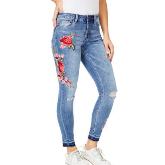 Nanette Lepore Jane Crimson Bloom jeans